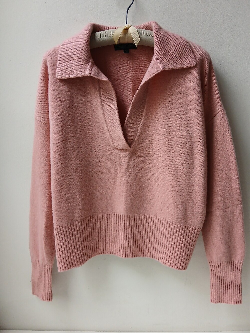 Banana Republic 100% Cashmere Polo Sweater Pink Women's XL